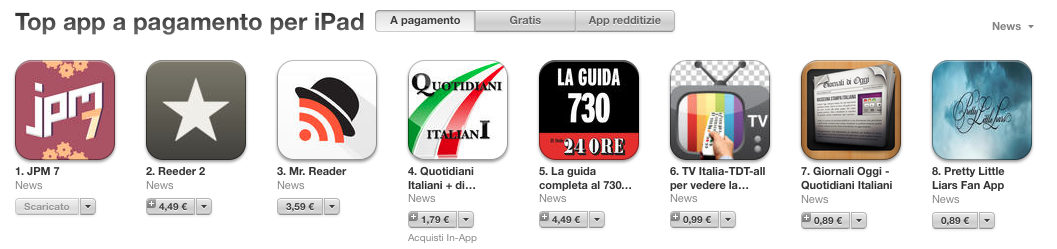 JPM7 - primo posto appstore